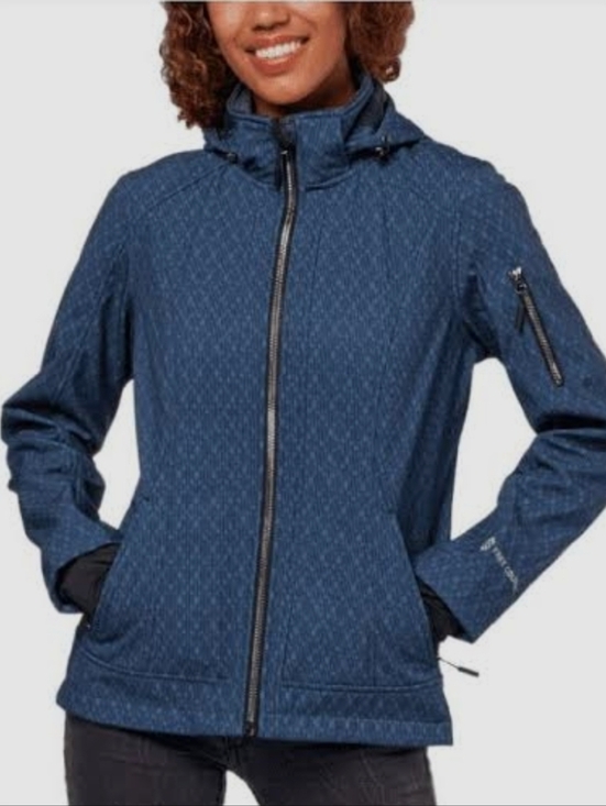 Free Country Jackets & Blazers - NWOT Free Country Women's Heathered Navy Hooded Zip Jacket